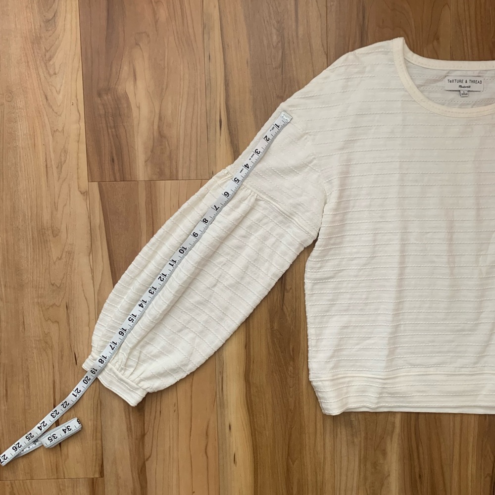 MADEWELL Texture and Thread Bubble Sleeve Top NWOT - Picture 7 of 9